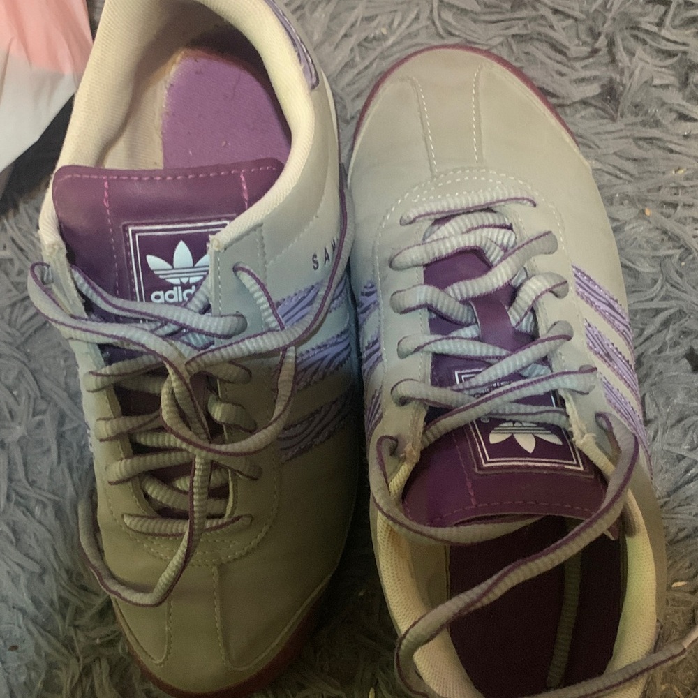 Adidas Women's Lavender and Light Gray Sneakers